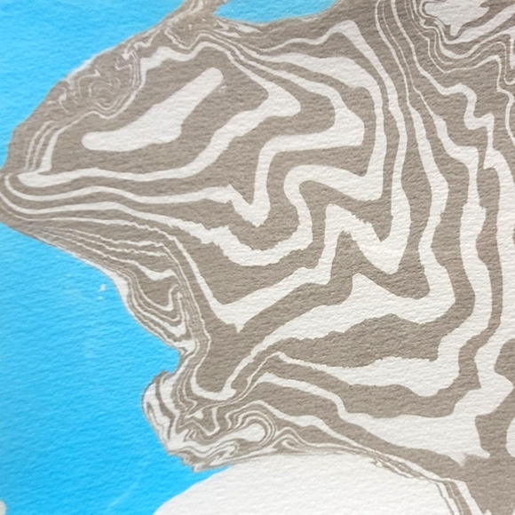 Hand Marbled Suminagashi Abstract Water Color Paper, 37 Originals in Cellophane - Picture 3 of 4